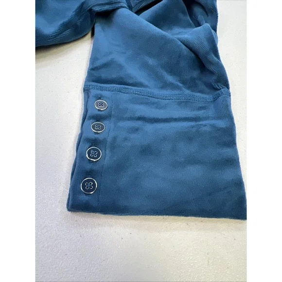 Denim & Co.‎ Shirt 3X Blue Velvet Long Sleeve Shirt - Picture 7 of 8
